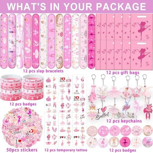122 PCS Ballerina Party Favors Dancing Theme Birthday Decorations