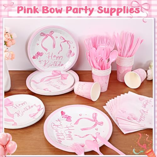 Breling Pink Bow Party Set for 24 Guests