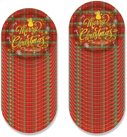 116 Piece Santa Plaid Party Tableware Set for 16 Guests