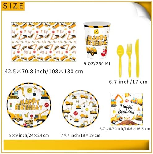 Construction Birthday Party Supplies Set 81 Pcs