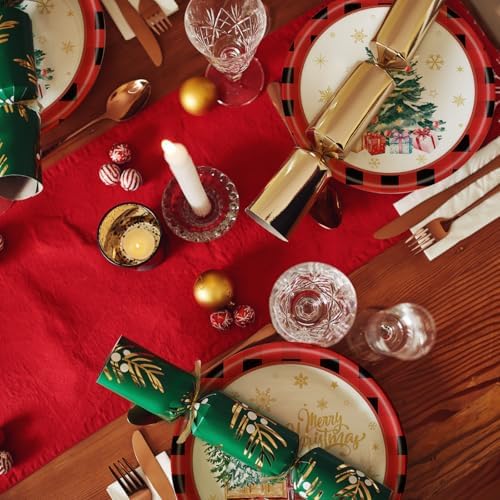 Fesciory 96 Pcs Christmas Plates Napkins Set