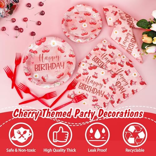 PHOGARY Cherry Themed Party Decorations for 24 Guests