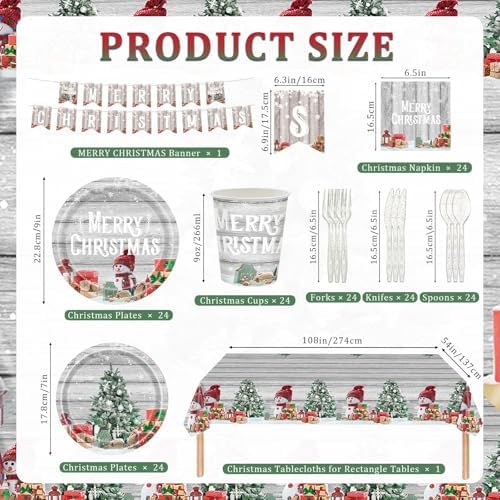 Christmas Plates Disposable Party Set 170 Pcs