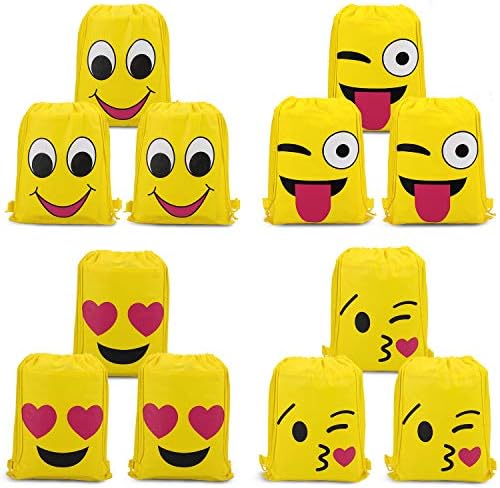 Konsait Emoticon Party Bags 12 Pack for Kids