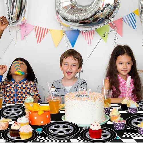 Race Car Themed 72pcs Paper Plates Napkins Set
