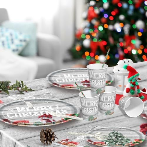 195pcs Christmas Party Supplies Set for 24 Guests