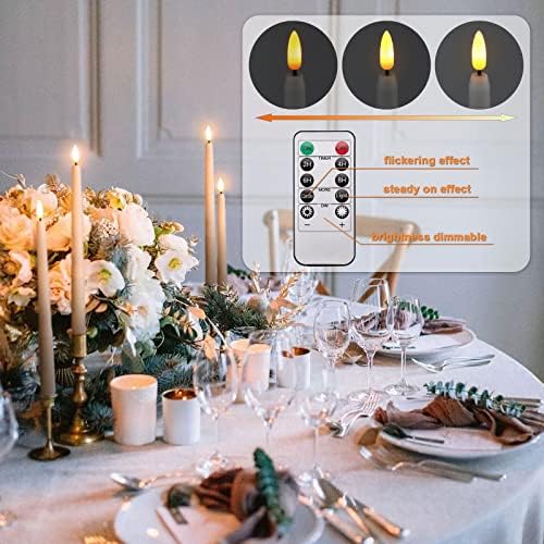 IMAGE 12 Pcs Flameless Taper Candles with Remote Control
