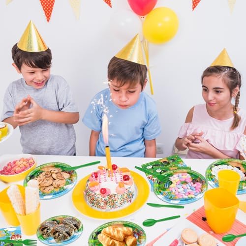 Avezano 192 Pcs Tractor Birthday Plates Napkins Set for 24 Guests