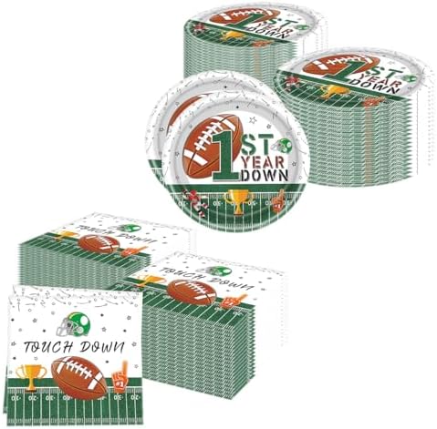 Football 1st Birthday Party Tableware Set 20 Plates 20 Napkins Tablecloth