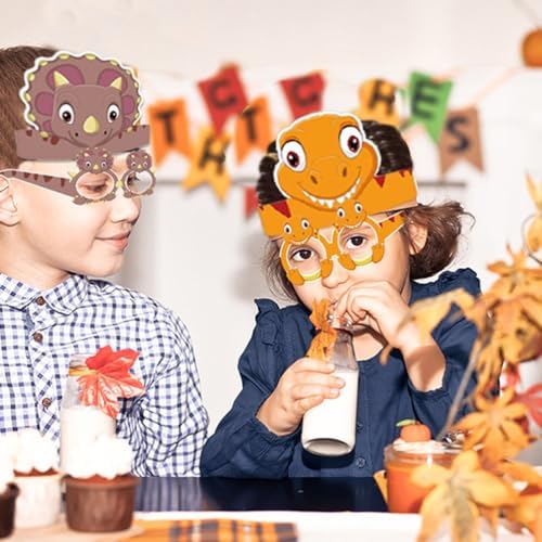 Didiseaon 12pcs Dinosaur Birthday Party Hats for Kids