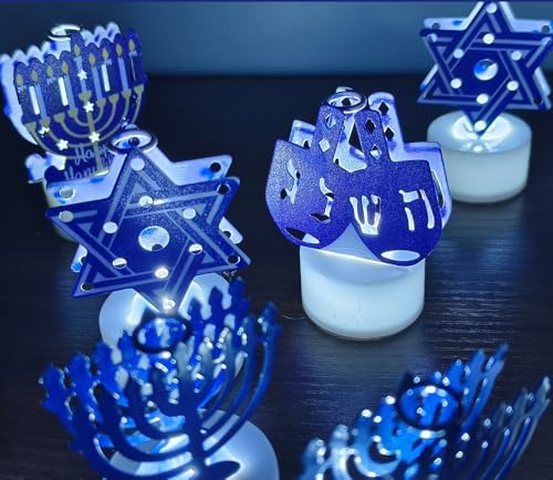 12 Pack Hanukkah Flameless Candle Lights