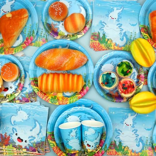 KEFAN Blue Axolotl Party Decorations Set for 20 Guests