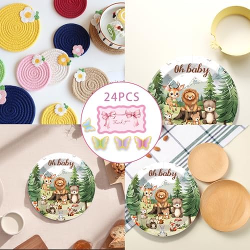 168 Pcs Safari Party Tableware Set for 24 Guests