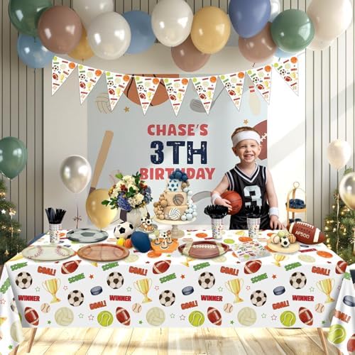 Hegbolke Sports Party Tableware Set for 20 Guests