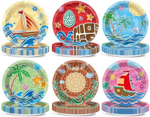 48Pcs 7 Inch Ocean Party Plates for Kids Birthday Themes