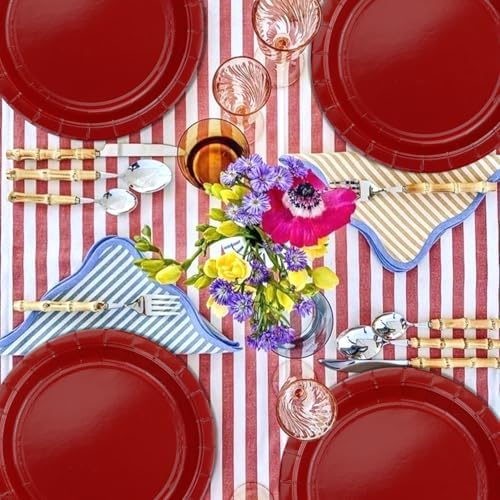 50 Pcs Red Paper Plates 9 Inch Christmas Party Plates