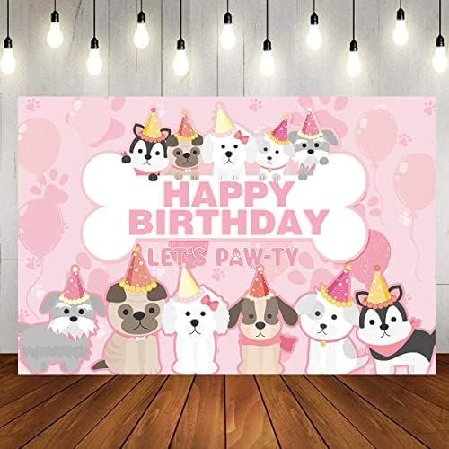 KEFAN Dog Birthday Party Supplies Kit Pink