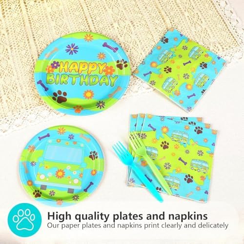 Grencian 96Pcs Cartoon Dog Tableware Set