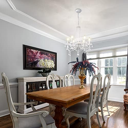 6-Light French Country Crystal Chandelier for Dining Room and Bedroom