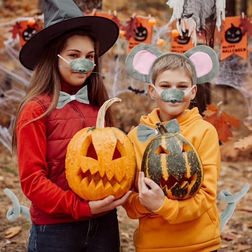 4-Piece Mouse Costume Headband Nose Bow Tie and Tail Set