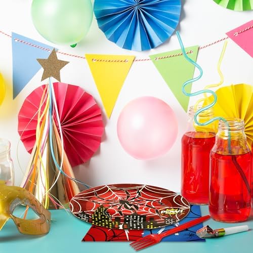 64Pcs Spider Themed Party Tableware Set