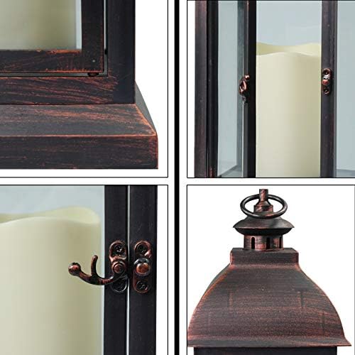 Flameless LED Candle Lantern Timer Function Outdoor Indoor Use