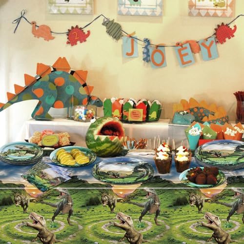 Dinosaur Birthday Plate Set 81Pcs for Kids Boys Party