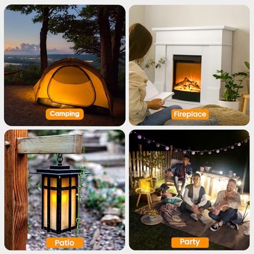 Hompavo Upgraded LED Flame Lights with Remote and Timer