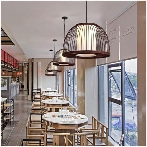 Hollow Chandelier Pendant Light with Rattan Bamboo Woven Design