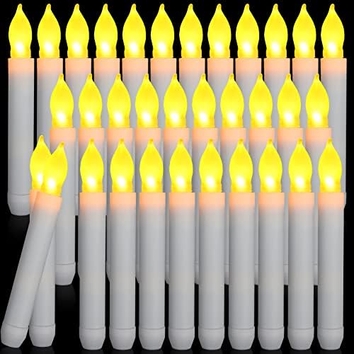 Macarrie 60 Pcs Flameless LED Taper Candles with Warm Light 1