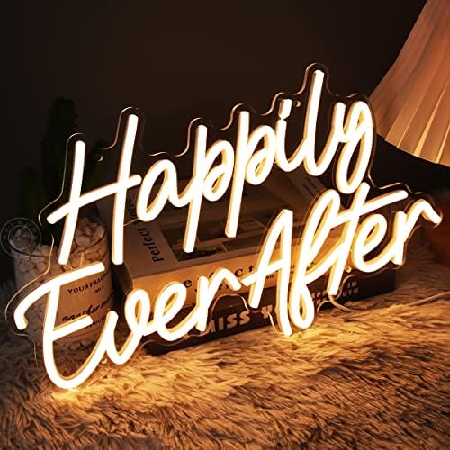 SYLHOME Happily Ever After LED Neon Light Sign Decor