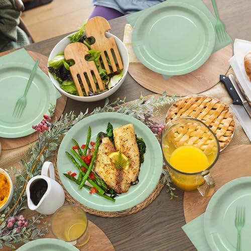 Gistome 96 Piece Sage Green Tableware Set for 24 Guests