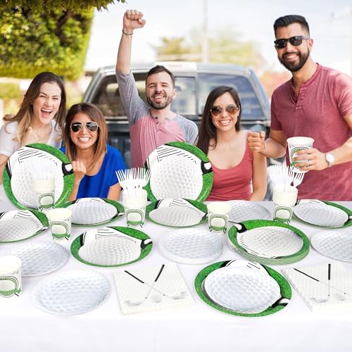 Golf Party Tableware Set 120 Pcs for 24 Guests