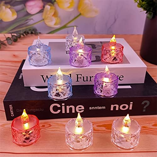 12 Pack LED Crystal Candle Light Flameless Table Centrepiece Decorations