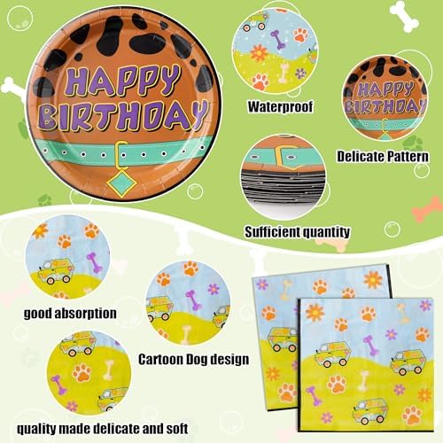 Dog Paw Party Plates - 96PCS Birthday Supplies Set