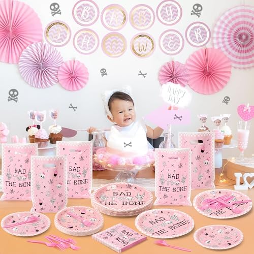 K1tpde 96PCS Skeleton Themed Party Tableware Set
