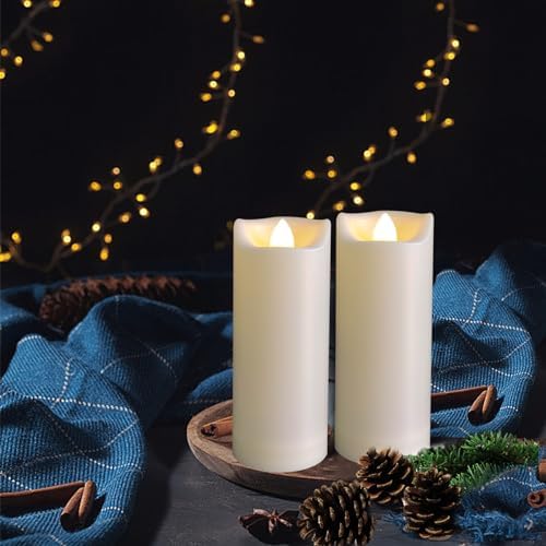 LED Battery Operated Candles 2x5 Inches Timer Waterproof Pillar Decorations