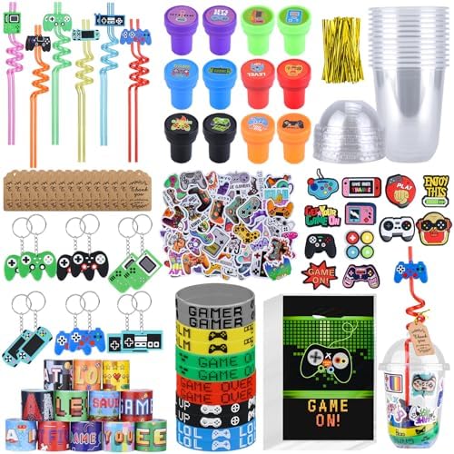 Video Game Party Favors 241Pcs Gamer Birthday Supplies