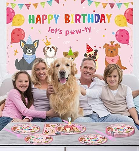 64pcs Dog Party Supplies for 16 Guests