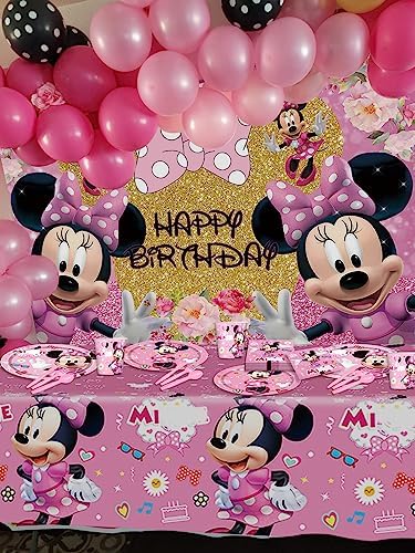 Pink Mouse Themed Party Tableware Set