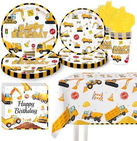 Construction Birthday Party Supplies Set 81 Pcs