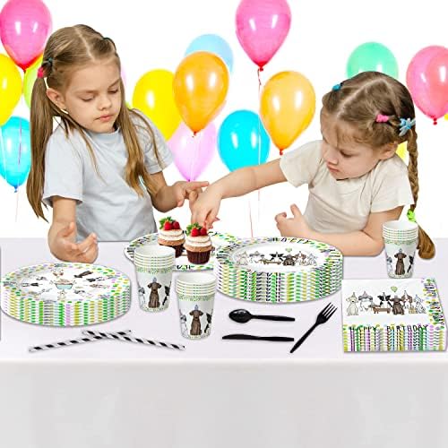 Xigejob Dog Birthday Party Plates Set Serve 24