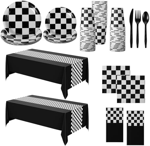 Oudain 162 Pcs Racing Car Birthday Party Supplies Set for 20 Guests
