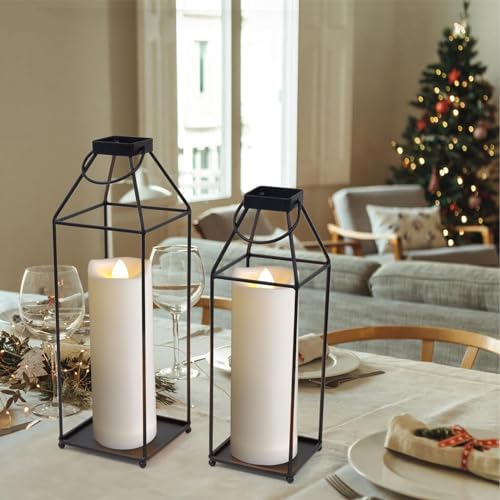 2x6 Inch Outdoor LED Battery Operated Candles with Timer and Remote
