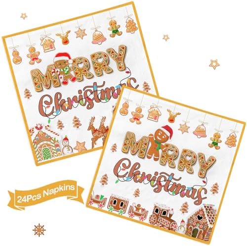 185Pcs Gingerbread Party Supplies Plates Napkins Banner