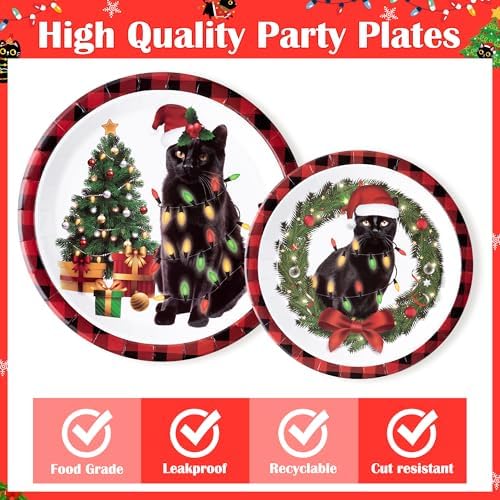 96Pcs Black Cat Party Supplies - 24 Guest Set