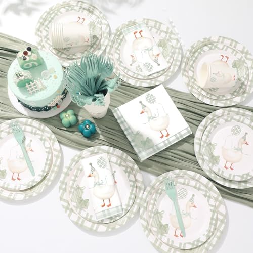 Havawish 120 Pcs Silly Goose Party Plates Set