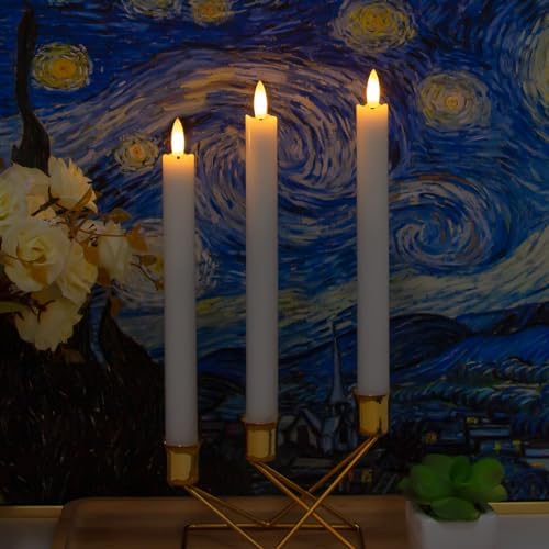 Flameless Taper Candles with Remote Timer Pack of 4