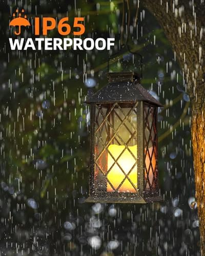 Otdair 2 Pack Solar Lanterns Outdoor Waterproof