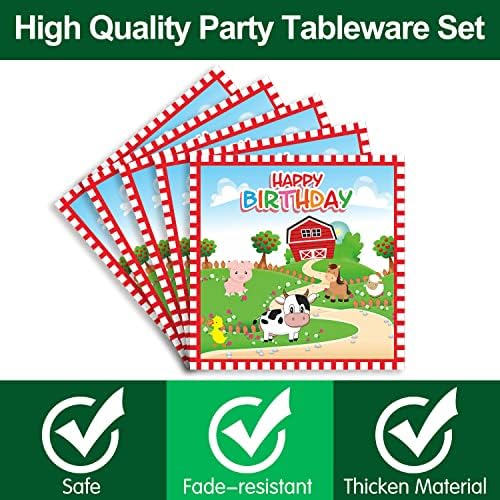 Farm Animal Party Tableware Set for 24 Guests